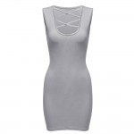 VESTLINDA Sexy Bandage Dress Summer 2017 Women's Cross V-neck Sleeveless Pencil  Bodycon Party Dresses Ladies Slim Mini Vestidos