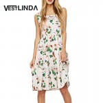 VESTLINDA Spring Vintage Floral Print Women Dress Ladies Square Collar Sleeveless A-Line Party Dress Elegant Dresses vestido