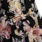 VESTLINDA Vintage Shirt Dresses Women 2017 Vestido Turn Down Collar Long Sleeve Casual Dresses Sashes Floral Print Mini Dress