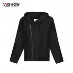 VIISHOW Brand Men Hot Sale Autumn zipper folding wrinkled Hoodies and Sweatshirt Men Hoody Jacket Sudaderas Hombre Elastic hem