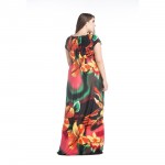 VITIANA Brand Womens Spring Elegant Clothing Bohemian V Neck Flower Print Maxi Long Party Casual Dress Plus Size 5XL 6XL