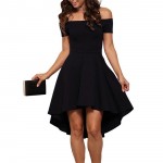 VITIANA Women wine Black Solid Color Slash Neck A Line Dress Winter Style Off Shoulder Sexy Party Beach Casual Dresses