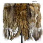 VR061 Genuine rabbit fur vest women's winter warm  real fur jacket  with raccoon fur collar plus size customized