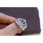 Vecalon 2016 Female Crown ring AAAAA Zircon Cz 925 Sterling Silver Engagement wedding Band ring for women