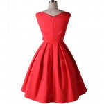 Vestidos Women Dress Pinup Vintage 50s Retro Rockabilly Club Dress Party Dresses Sleeveless Bow Red Black Pleated Dress