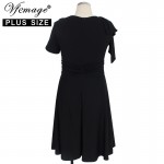 Vfemage (Plus Size) Womens Elegant Ruffle Sleeve Ruched Casual Party Office Fitted Slim Bodycon A-Line Dress 2786