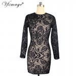 Vfemage Sexy Geometry Lace High Waist Fashion Womens Girl Ladies Cool Chic Casual Party Special Occasion Bodycon Mini Dress 4635