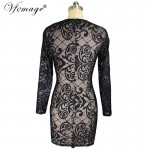 Vfemage Sexy Geometry Lace High Waist Fashion Womens Girl Ladies Cool Chic Casual Party Special Occasion Bodycon Mini Dress 4635