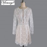 Vfemage Sexy Lace up See Through Hollow Out Geometry Star Lace Tie up Casual Beach Party Short A-Line Skater Dress 4552