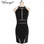 Vfemage Sexy See Through Mesh High Waist Fashion Womens Ladies Slim Cool Chic Casual Party Evening Bodycon Short Mini Dress 4555