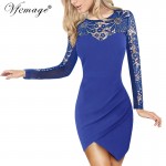 Vfemage Sexy See Through hollow out Crochet Lace Asymmetric Irregular Ruched Women Casual Party Club Beach Mini Short Dress 4715