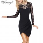 Vfemage Sexy See Through hollow out Crochet Lace Asymmetric Irregular Ruched Women Casual Party Club Beach Mini Short Dress 4715