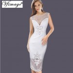 Vfemage Women Elegant Sexy embroidered Dobby fabric See Through Evening Party Special Occasion Bodycon Embroidery Dress 2902