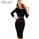 Vfemage Womens Autumn Winter Elegant Vintage Lace Tunic Casual Work Office Party Pencil Sheath Bodycon Vestidos Dress 4290