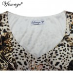 Vfemage Womens Elegant Autumn Leopard Cat Print Sexy V Neck Slim Casual Party Club Pencil Sheath Dress 4073