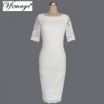 Vfemage Womens Elegant Delicate Floral Lace Casual Party Evening Bodycon Special Occasion Bridesmaid Mother of Bride Dress 2985