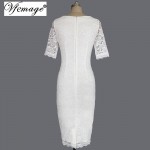 Vfemage Womens Elegant Delicate Floral Lace Casual Party Evening Bodycon Special Occasion Bridesmaid Mother of Bride Dress 2985