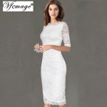 Vfemage Womens Elegant Delicate Floral Lace Casual Party Evening Bodycon Special Occasion Bridesmaid Mother of Bride Dress 2985