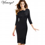 Vfemage Womens Elegant Embroidery Wear To Work Business Party Evening Special Occasion Mother of Bride Bodycon Sheath Dress 3946