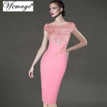 Vfemage Womens Elegant Floral Applique Party Special Occasion Bridesmaid Mother of Bride Pencil Bodycon Dress 3997