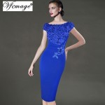 Vfemage Womens Elegant Floral Applique Party Special Occasion Bridesmaid Mother of Bride Pencil Bodycon Dress 3997