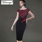 Vfemage Womens Elegant Floral Applique Party Special Occasion Bridesmaid Mother of Bride Pencil Bodycon Dress 3997