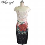 Vfemage Womens Elegant Floral Printed Lace Charming Party Bridesmaid Mother of Bride Special Occasion Bodycon Dress 4230