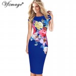 Vfemage Womens Elegant Flower Floral Printed Ruched Cap Sleeve Ruffle Casual bridesmaid Mother of Bride Evening Party Dress 3077