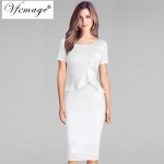 Vfemage Womens Elegant Ruffles Peplum Vintage Retro Summer 2017 Tunic Slim Work Business Casual Party Bodycon Pencil Dress 6138