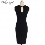 Vfemage Womens Elegant Sexy Cutout Keyhole Ruched Tunic Casual Party Club Pinup Bodycon Vintage Fitted Slim Pencil Dress 6210