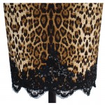 Vfemage Womens Elegant Sexy Hot Leopard 3/4 Sleeve Crochet Lace Slim Tunic Casual Party Club Clubwear Sheath Bodycon Dress 4391