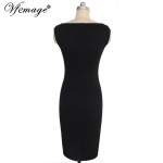 Vfemage Womens Elegant Sexy V Neck Floral Lace Sleeveless Tunic Casual Party Club Clubwear Pencil Sheath Dress 2643