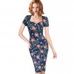 Vfemage Womens Elegant Sexy Vintage Retro Pinup Tunic Wear to Work Office Business Casual Party Pencil Sheath Bodycon Dress 2129