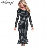 Vfemage Womens Elegant Vintage Autumn Mermaid Pinup Wear To Work Office Business Casual Party Fitted Bodycon Dress 2158