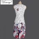 Vfemage Womens Elegant Vintage Butterfly Floral Flower Print Tunic Pinup Work Office Casual Party A-Line Skater Dress 6113