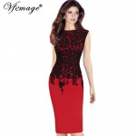 Vfemage Womens Elegant Vintage Floral Crochet Charming Pinup Casual Work Office Party Evening Sheath Bodycon Pencil Dress 2943