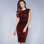 Vfemage Womens Elegant Vintage Floral Flower Crochet Cap Sleeve Modest Patchwork Pinup Casual Party Bodycon Pencil Dress 1851