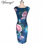 Vfemage Womens Elegant Vintage Floral Flower Lace Tunic Slim Casual Office Party Special Occasion Sheath Bodycon Dress 4009