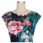 Vfemage Womens Elegant Vintage Floral Flower Printed Retro Ruched Pinup Casual Party Sheath Special Occasion Bodycon Dress 3890