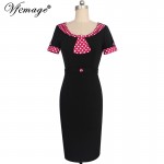 Vfemage Womens Elegant Vintage Pinup Retro Rockabilly Wear to Work Party Evening Formal Stretch Bodycon Dress 4182