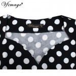 Vfemage Womens Elegant Vintage Polka Dot Rockabilly Tunic Slim Wear to Work Office Casual Party Fitted Bodycon Dress 3945