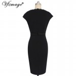 Vfemage Womens Elegant Vintage V Neck Mesh Embroidery Tunic Party Evening Mother Of Bride Sheath Bodycon Pencil Dress 3103