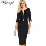 Vfemage Womens Elegant Zipper Vintage Belted 2017 Spring Summer Casual Wear To Work Office Bodycon Pencil Sheath Dress 4825