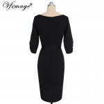 Vfemage Womens Elegant Zipper Vintage Belted 2017 Spring Summer Casual Wear To Work Office Bodycon Pencil Sheath Dress 4825