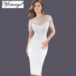 Vfemage Womens Embroidered See Through Mesh Lace Party Evening Special Occasion Bridesmaid Mother of Bride Embroidery Dress 3092