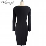 Vfemage Womens Embroidery Elegant Vintage Embroidered Casual Long Sleeve Wear To Work Office Party Pencil Bodycon Dress 4612