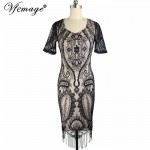 Vfemage Womens Sexy Elegant Floral Lace Tassel Chic Fashion Evening Party Special Occasion Sheath Fitted Bodycon Dress 4645