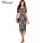 Vfemage Womens Sexy Elegant Floral Lace Tassel Chic Fashion Evening Party Special Occasion Sheath Fitted Bodycon Dress 4645