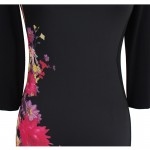 Vfemage Womens Sexy Elegant Vintage Flower Floral Print Slim Tunic Casual Party Evening Pencil Sheath Bodycon Dress 4031