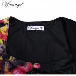 Vfemage Womens Sexy Elegant Vintage Flower Floral Print Slim Tunic Casual Party Evening Pencil Sheath Bodycon Dress 4031